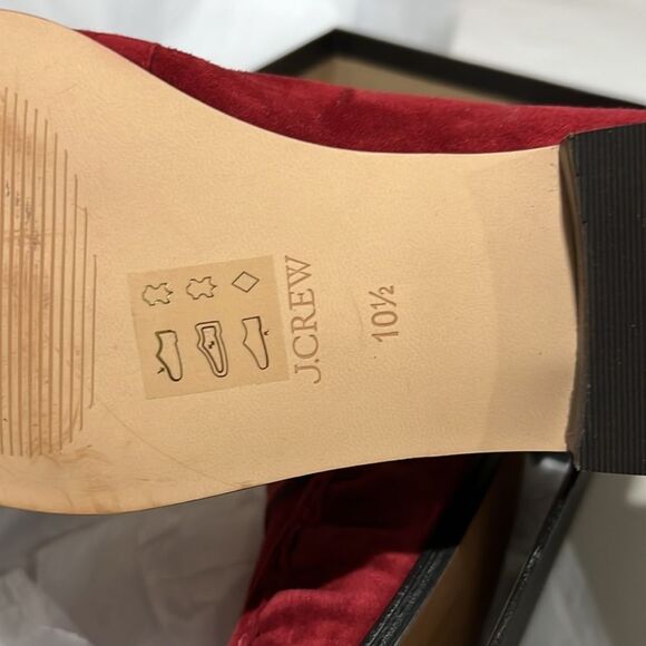 J. Crew ce823 Red Maison ruched loafers suede mismatched sizes 10.5./11 NWT - Picture 6 of 14